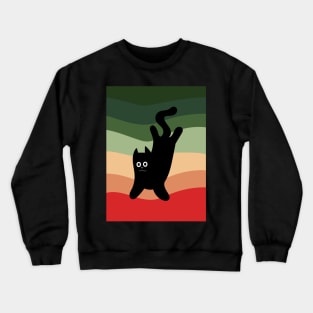 Black cat lay on cozy rug Crewneck Sweatshirt